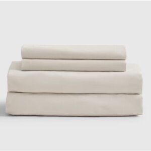 QUINCE Classic Organic Percale Sheet Set King Sand 4516
